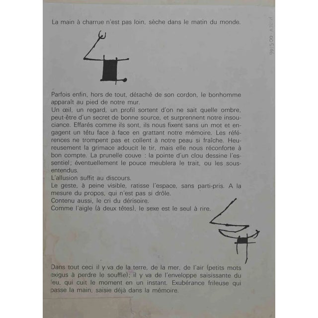Composition from" Derrière le Miroir" is a lithograph print realized by Joan Mirò in 1963. Derriere Le Miroir, Céramiques...