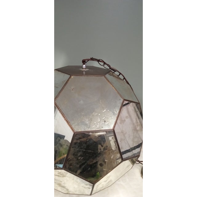 1990's Acid Patina Glass Lantern Pendant For Sale - Image 4 of 7