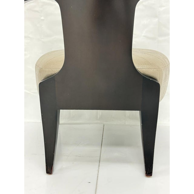 1980s Donghia Klismos Slipper Chair in Mahogany-Finished Maple and Leather For Sale - Image 12 of 18