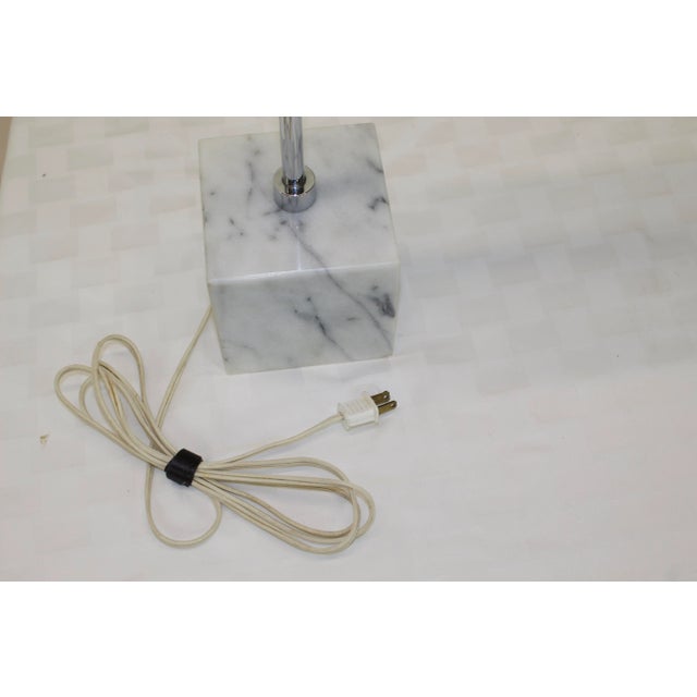 Chrome Vintage Koch & Lowy Carrara Marble and Chrome Desk Lamp For Sale - Image 8 of 8