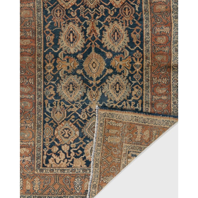 1920s Antique Malayer Navy Blue Area Rug 4'1 X 6'5 For Sale - Image 5 of 14