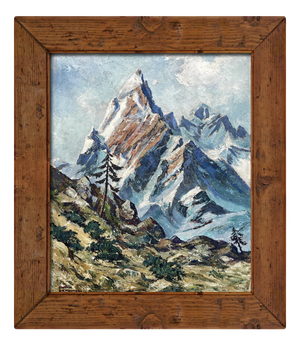 Austrian Artist, Alpine Landscape, Oil on Panel, Mid-20th Century, Framed