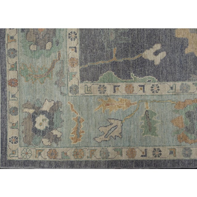 Turkish Oushak Rug 9'5" x 12'7" For Sale - Image 4 of 7