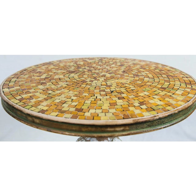 Dark Gray Ceramic Mosaic Tile Top Tassel Tables - a Pair For Sale - Image 8 of 11