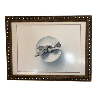 1982 Trompe L’oeil Piece Titled “Indeterminate Space I” in an Antique Hatchwork Frame For Sale