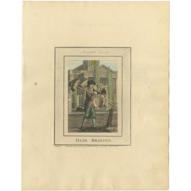 Hair Brooms, Shoreditch Church, Cries of London, 1804 For Sale - Image 3 of 7