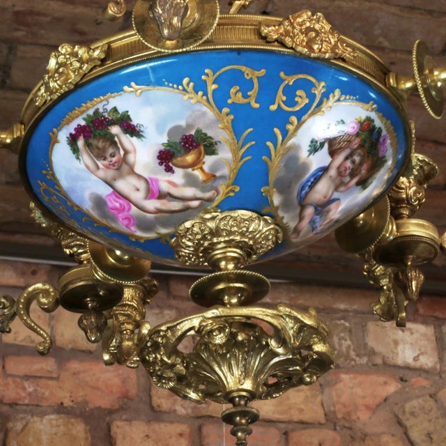 Chandelier for 15 Candles from Sevres in the Style of Louis XVI For Sale - Image 3 of 8