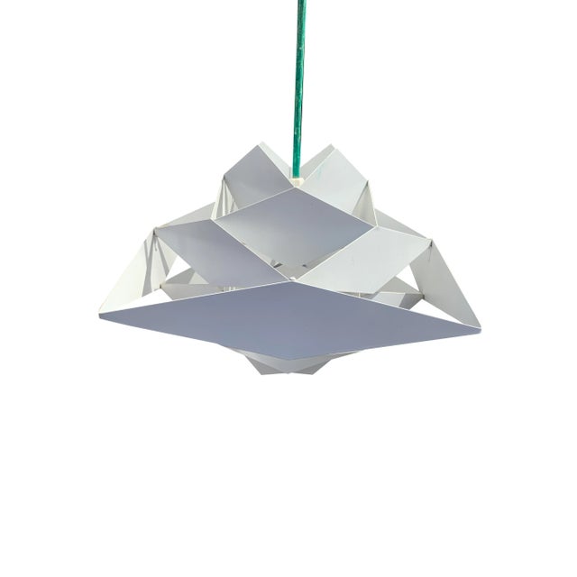 Danish Preben Dahl Symfoni Scandinavian Geometry, Enameled Steel Hanging Lamp chandelier Mid Century Modern Stunning...