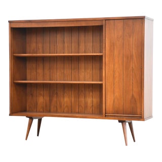 Mid Century Walnut Bookcase For Sale