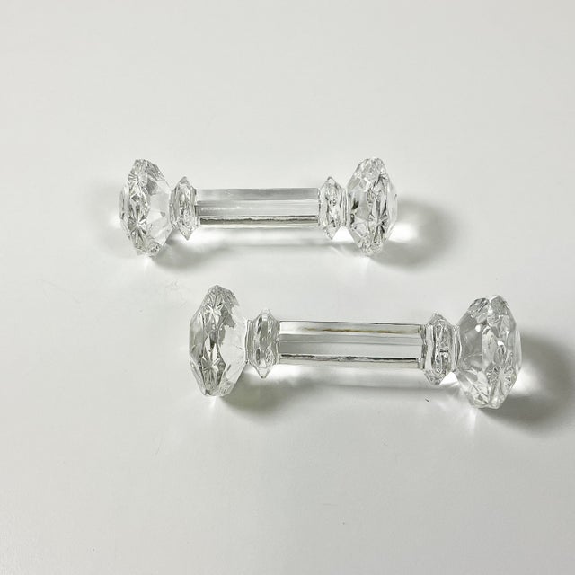 Glass 1980s Vintage Hollywood Regency Chippendale English Crystal Knife Rests After Ralph Lauren - Set of 6 For Sale - Image 7 of 9