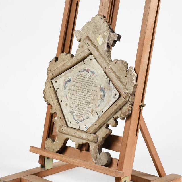 Carved Altar Card in Lacquered Wood Frame, 18th Century For Sale - Image 14 of 18