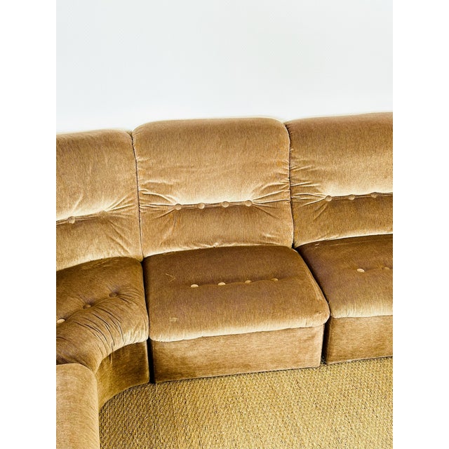 1960s Vintage Modular Velvet Sofas and Armchairs, 1960s, Set of 6 For Sale - Image 5 of 18