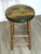 1994 Signed American Folk Art Hand-Painted Farm Scene Wood Counter Stool For Sale - Image 4 of 7