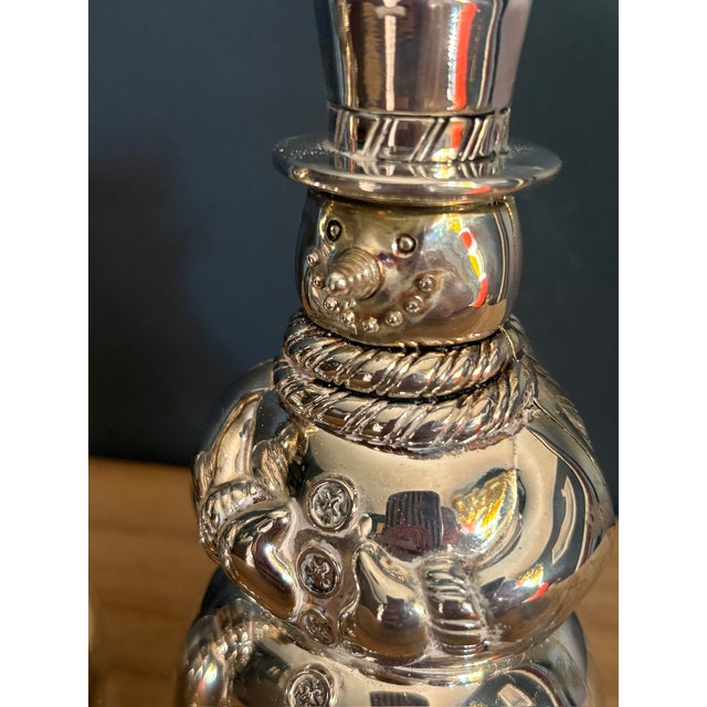 Traditional Late 20th Century Silverplate Snowman Salt and Pepper Shakers by International Silver Co. - A Pair For Sale - Image 3 of 8