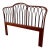 Queen Two Tone Rattan Loop Headboard With Leather Wraps For Sale