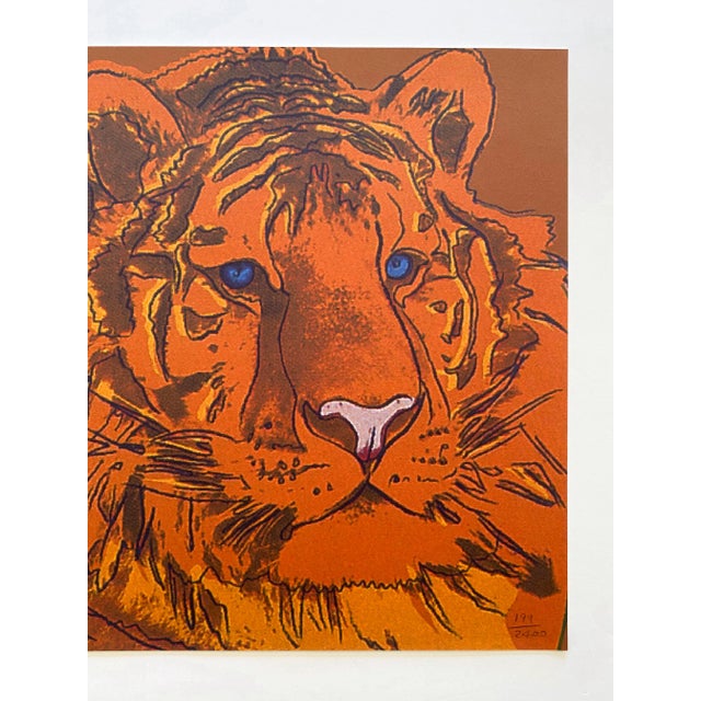 1980s Andy Warhol Vintage 1986 Lmtd Edtn Endangered Species Large Fine Art Lithograph Print " Siberian Tiger " 1983 For Sale - Image 5 of 13