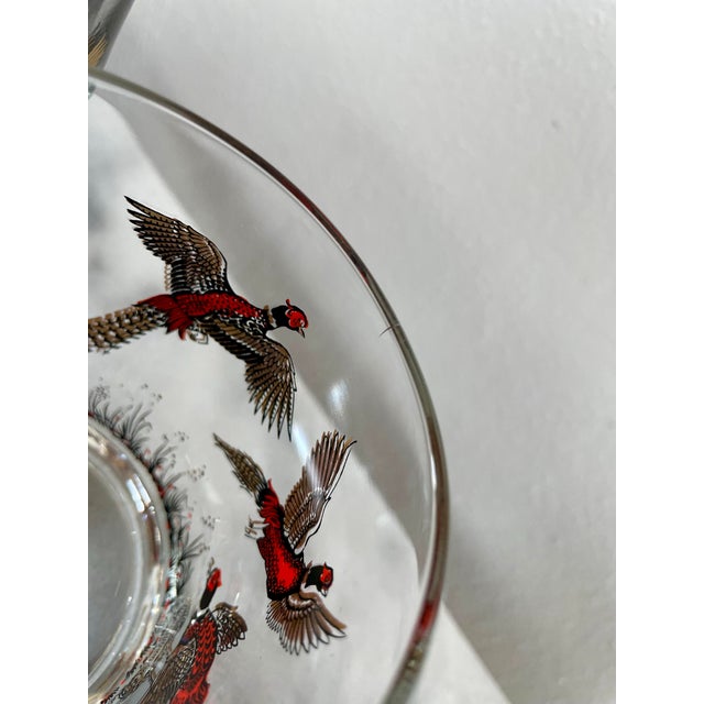 Mid 20th Century Mid-Century Modern Gold Pheasant Hunting Glasses - Set of 6 For Sale - Image 5 of 7
