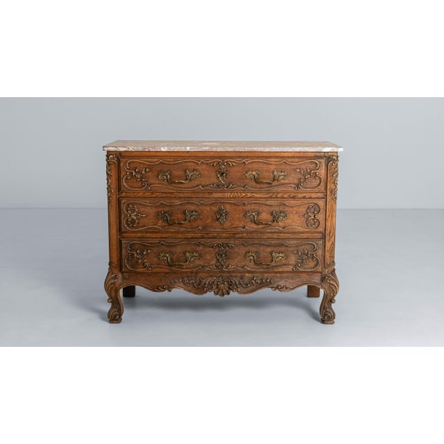Mid 19th Century 1850s French Louis XV Chest of Drawers With Marble Top For Sale - Image 5 of 18