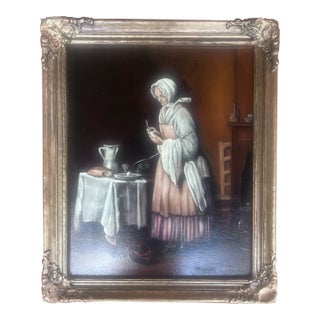 After Chardin — French Old Masters Style Painting in Ornate Frame For Sale