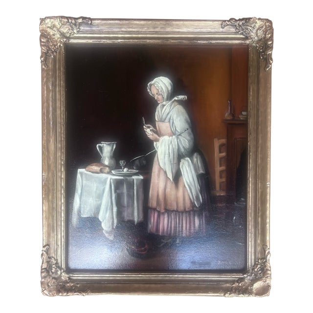 After Chardin — French Old Masters Style Painting in Ornate Frame For Sale