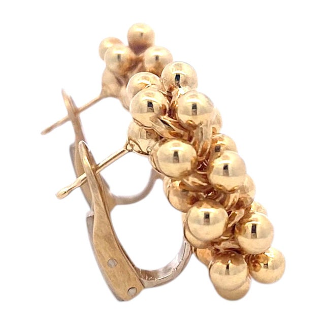 1990s 1990s Vintage Chiampesan 18k Yellow Gold Beaded Earrings - Set of 2 For Sale - Image 5 of 9