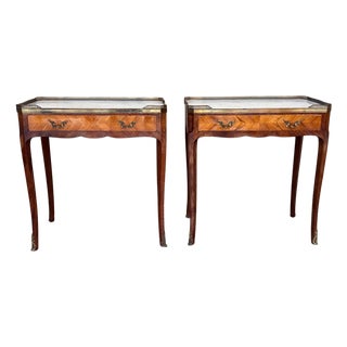 Pair of French Rectangular Nightstands Bedside Tables Louis XVI, circa 1910 For Sale