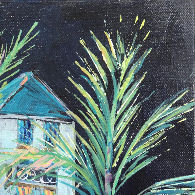 Pop Art Electric Blues at the Chateau - Hollywood Hotel Still Life Painting Original Artwork by Kathleen Keifer For Sale - Image 3 of 8