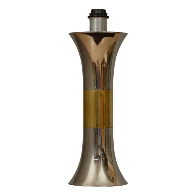 Brass and Chrome Table Lamp, 1970 For Sale