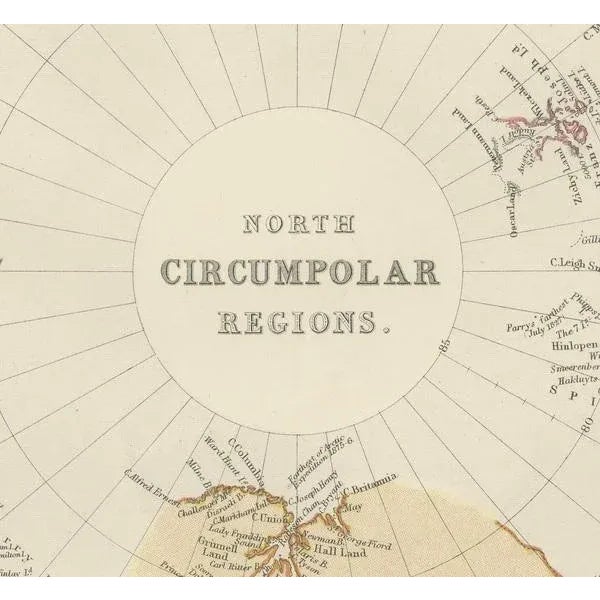 Late 19th Century Map of the North Circumpolar Regions, 1882 For Sale - Image 5 of 6