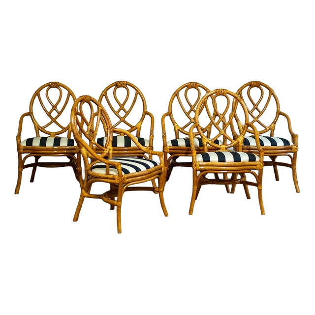 Vintage Bamboo Chairs, 1970s, Set of 6 For Sale