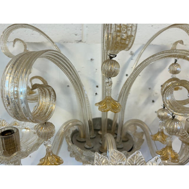 Gold Wall Lamps from Barovier & Toso, 1925, Set of 2 For Sale - Image 8 of 12