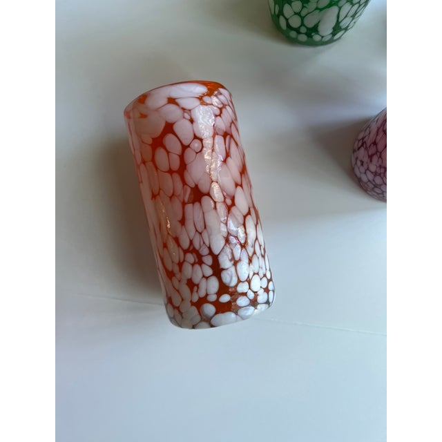 Hand Blown Colorful Confetti Glass 4 Pieces For Sale - Image 4 of 6
