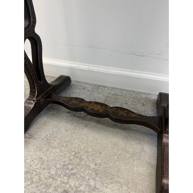 Vintage Chinoiserie Japanned Accent Table With Drawer For Sale - Image 17 of 18