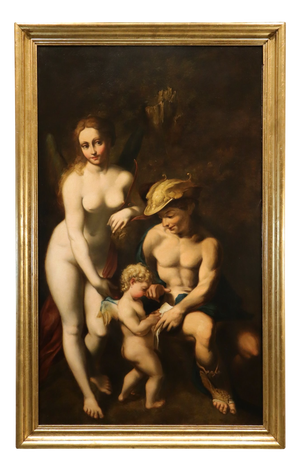 Antonio Allegri, The Education of Love, 1700, Oil on Canvas, Framed