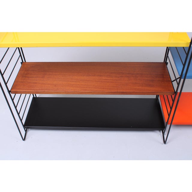 Modular Colored Metal Floor Rack by A. D. Dekker for Tomado, 1950s, Set of 12 For Sale - Image 12 of 17