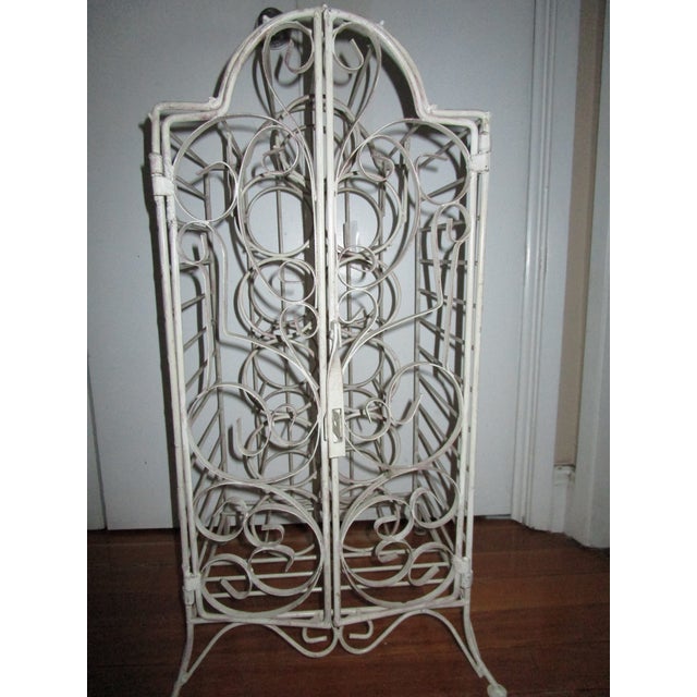 French Style White Wrought Iron Vintage Wine With Latch Chairish