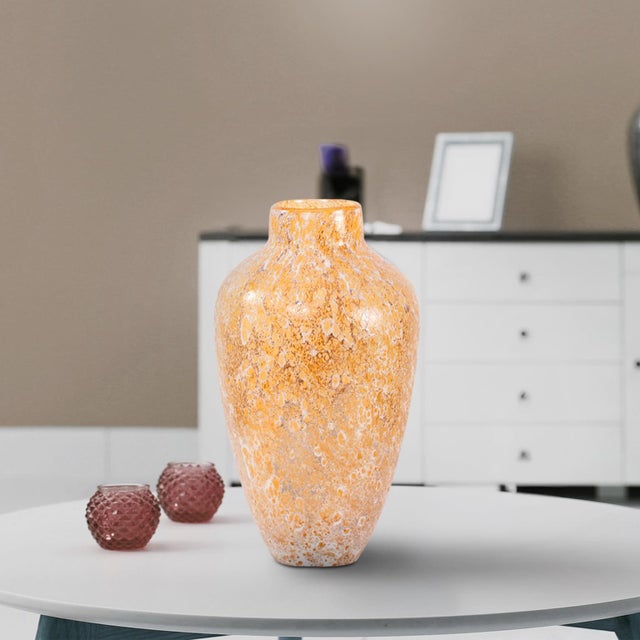 Zynsky Art Glass in Soft Amber- Tall For Sale - Image 9 of 10