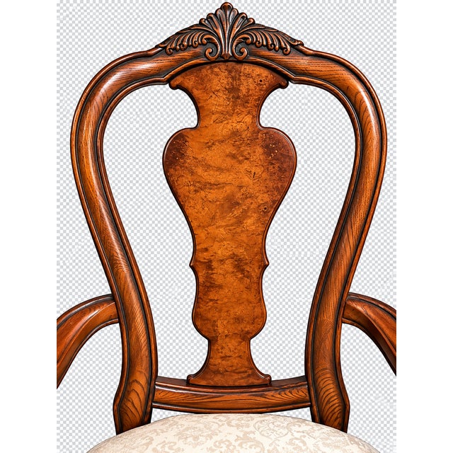 Brown Matching Pair of Original American Drew Grand Revival-Russet Splat-Back Arm Chairs, Model 132-637. For Sale - Image 8 of 12