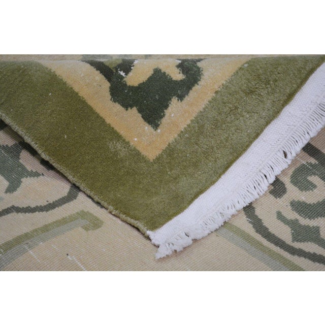 1950s Vintage Chinese Art Deco Knotted Wool Rug, 4'x6'9'' For Sale - Image 5 of 6