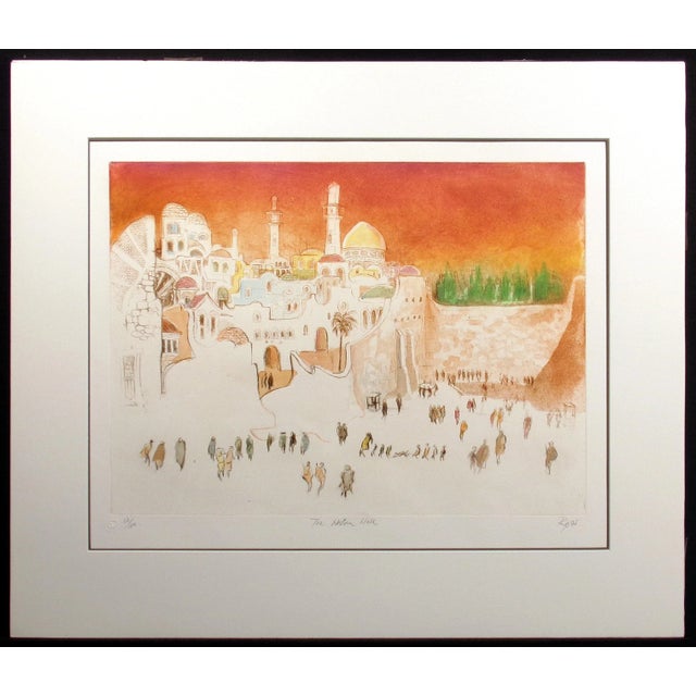 Paper William Papas "The Western Wall" Hand Signed & Numbered Etching Art For Sale - Image 7 of 7