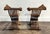 Pair of Italian Mid Century Savonarola Lion Head Wood Folding Chairs For Sale - Image 4 of 11
