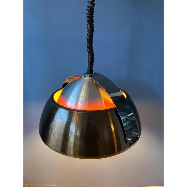 Space Age Orange Pendant Light from Lakro Amstelveen For Sale - Image 6 of 11