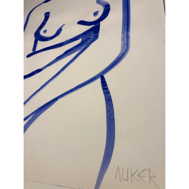 Contemporary Contemporary Drawing by CL Auker, Line Nude in Gouache 3 For Sale - Image 3 of 3