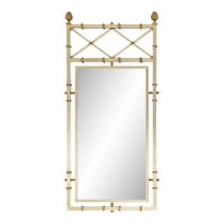 Maison Jansen Style Steel & Brass Mirror For Sale