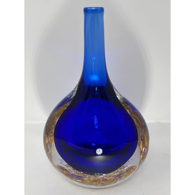 Blue Augusta Balano Vase by Seguso of Murano For Sale - Image 8 of 8