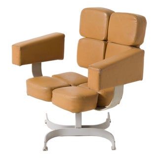 Vintage Brutalist Swivel Chair, 1970s For Sale