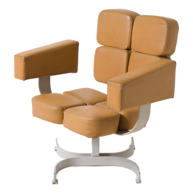 Vintage Brutalist Swivel Chair, 1970s For Sale