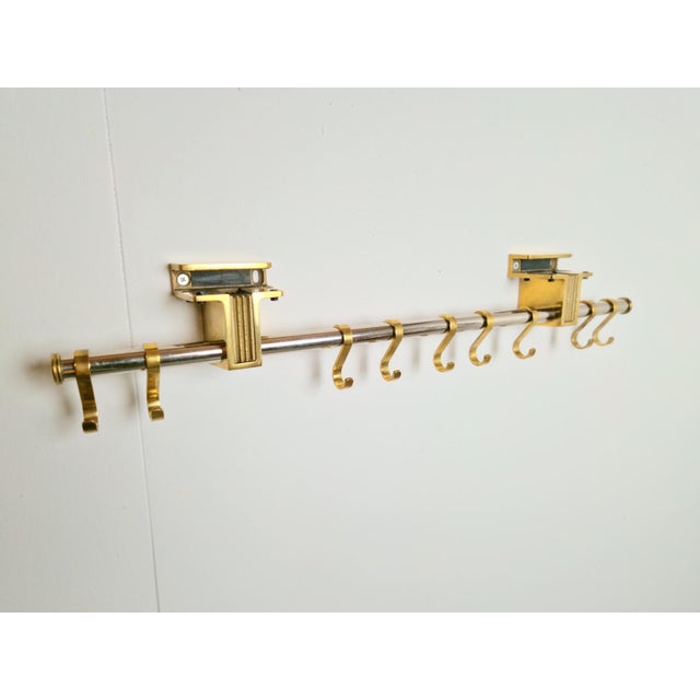 Brass and Glass R14G Wall-Mounted Coat Rack from Peter Ghyczy, 1980s For Sale - Image 15 of 18
