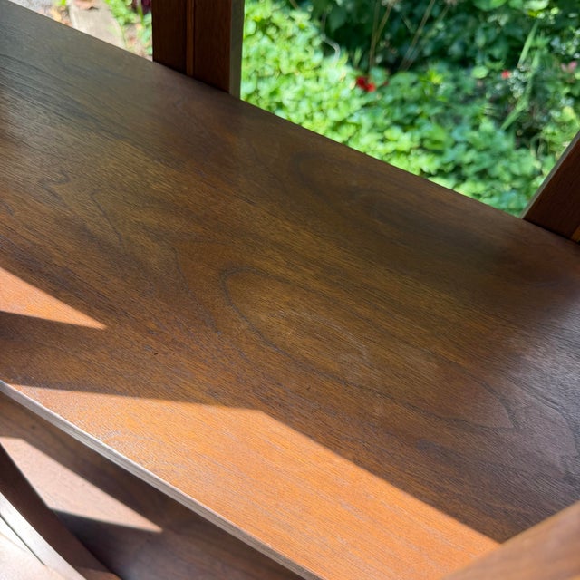Brown Broyhill Brasilia Walnut Mid Century Modern Room Divider / Display Cabinet, Attributed For Sale - Image 8 of 12