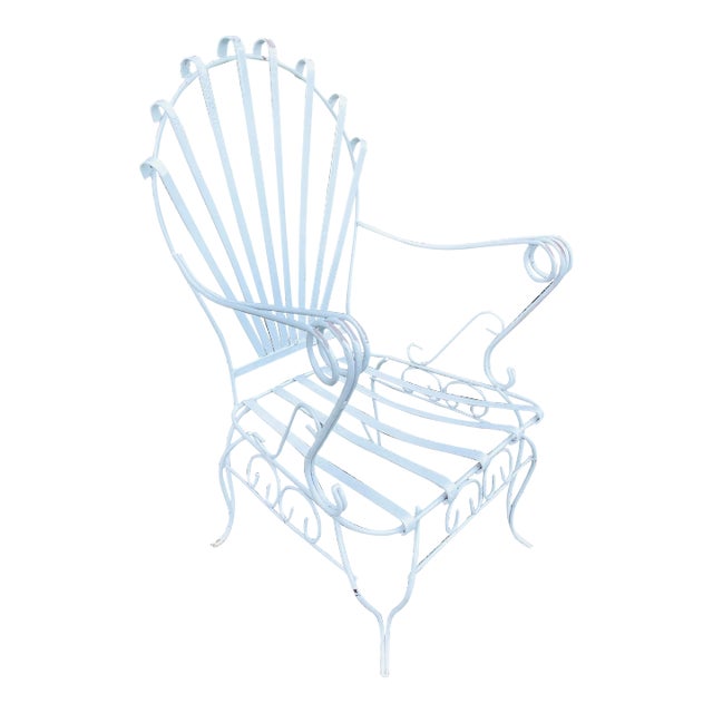 Early 20th Century Vintage Wrought Iron French Garden Chair, Attributed For Sale